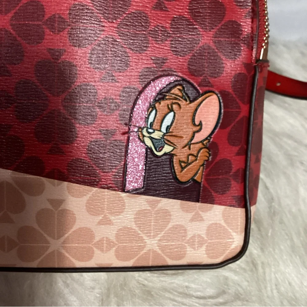 Kate Spade x Tom & Jerry Convertible Red Leather Mini Backpack EUC - Picture 7 of 15